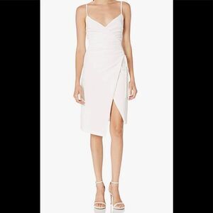 4SI3NNA Women's Aerin Surplice V-Neck Sleeveless Faux Wrap Bodycon Midi Sz Sml